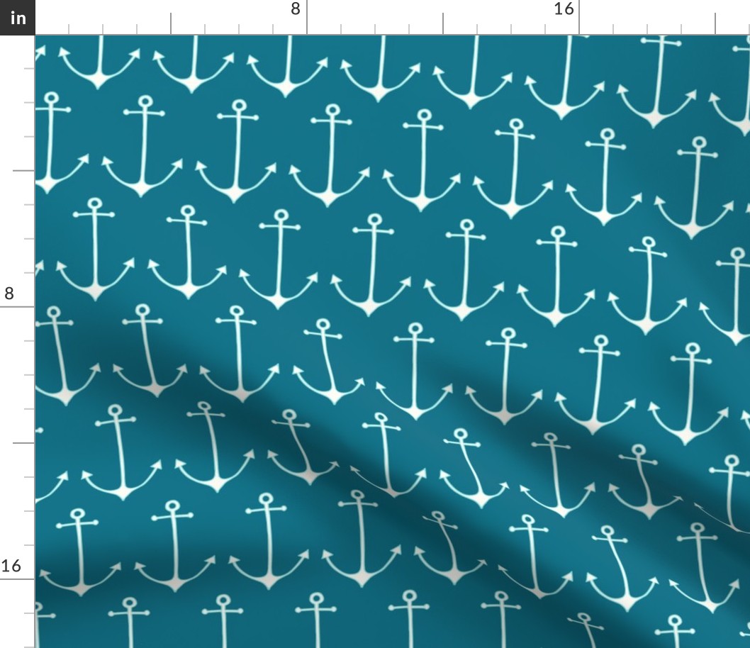 Anchors in dark teal by Pippa Shaw