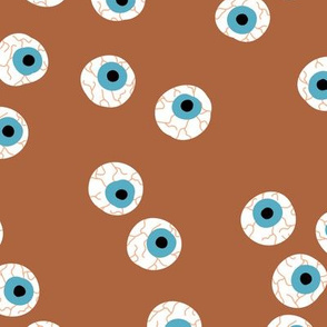 Curious eyeball bloody eye ball halloween spooky funny design copper rusty brown