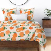 Orange Citrus and Blossom - neutral large repeat