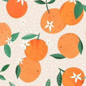 Orange Citrus and Blossom - Neutral  smaller  repeat