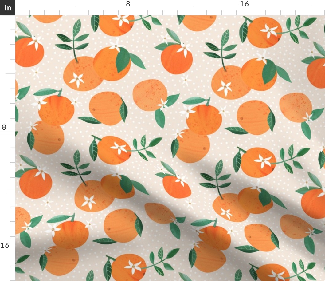 Orange Citrus and Blossom - Neutral  smaller  repeat