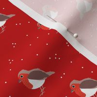 Winter wonderland red robin birds in snow ruby red girls  SMALL