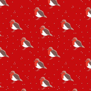 Winter wonderland red robin birds in snow ruby red girls  SMALL