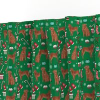 golden retriever christmas fabric - red golden retriever fabric, dog fabric, dog christmas, dog design - green