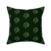 Modern Boho Dark Green Monstera Leaves -Small 