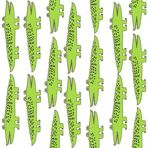 gator // lime green mini alligator crocodile florida print