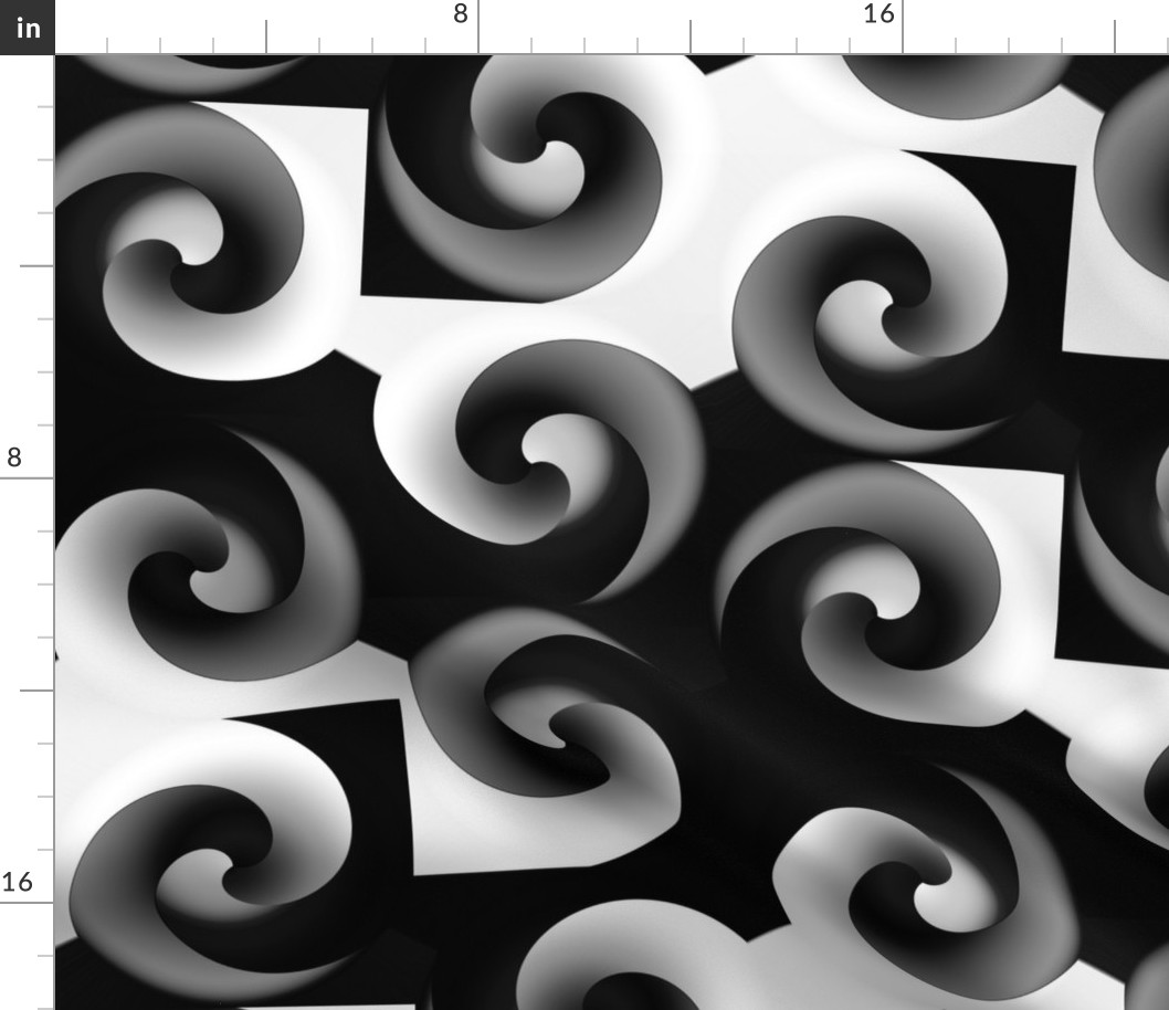 Spiral Incursion - black & white