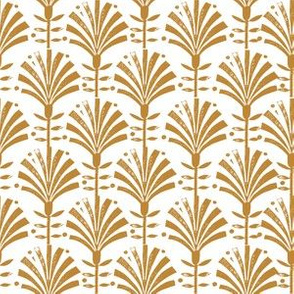 fan fabric - art deco fabric, fans fabric, - mustard