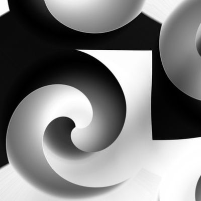 Spiral Incursion - white & black