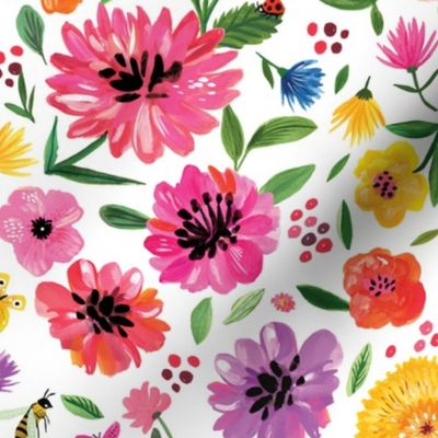 Rainbow florals - fabric