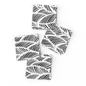 Waves Ocean Nautical Sea Shore Wave, Tropical Leaves Waves - Black and White