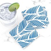 Waves Ocean Nautical Sea Shore Wave, Tropical Leaves Waves - Blue and White