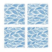 Waves Ocean Nautical Sea Shore Wave, Tropical Leaves Waves - Blue and White