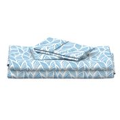 Waves Ocean Nautical Sea Shore Wave, Tropical Leaves Waves - Carolina Blue and White