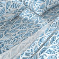 Waves Ocean Nautical Sea Shore Wave, Tropical Leaves Waves - Carolina Blue and White