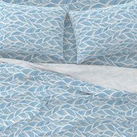 Waves Ocean Nautical Sea Shore Wave, Tropical Leaves Waves - Carolina Blue and White