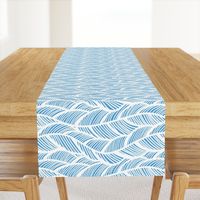 Waves Ocean Nautical Sea Shore Wave, Tropical Leaves Waves - Carolina Blue and White