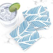 Waves Ocean Nautical Sea Shore Wave, Tropical Leaves Waves - Carolina Blue and White