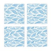 Waves Ocean Nautical Sea Shore Wave, Tropical Leaves Waves - Carolina Blue and White