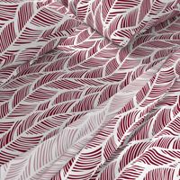 Waves Ocean Nautical Sea Shore Wave, Tropical Leaves Waves - Garnet and White