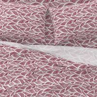 Waves Ocean Nautical Sea Shore Wave, Tropical Leaves Waves - Garnet and White