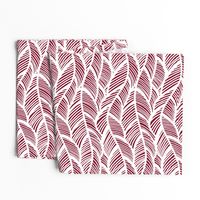 Waves Ocean Nautical Sea Shore Wave, Tropical Leaves Waves - Garnet and White