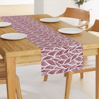 Waves Ocean Nautical Sea Shore Wave, Tropical Leaves Waves - Garnet and White