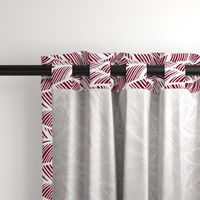 Waves Ocean Nautical Sea Shore Wave, Tropical Leaves Waves - Garnet and White