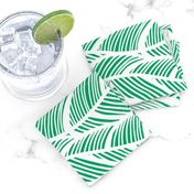 Waves Ocean Nautical Sea Shore Wave, Tropical Leaves Waves - Green and White