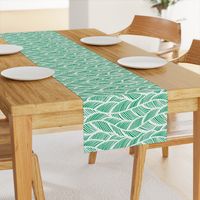 Waves Ocean Nautical Sea Shore Wave, Tropical Leaves Waves - Green and White