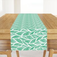 Waves Ocean Nautical Sea Shore Wave, Tropical Leaves Waves - Green and White