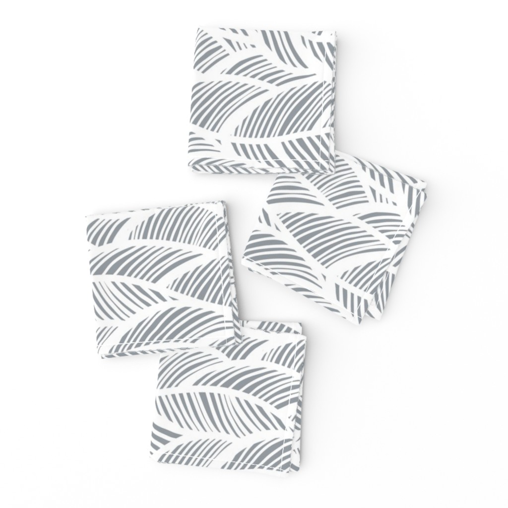 Waves Ocean Nautical Sea Shore Wave, Tropical Leaves Waves - Grey and White