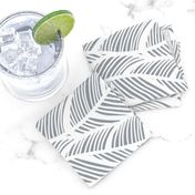 Waves Ocean Nautical Sea Shore Wave, Tropical Leaves Waves - Grey and White