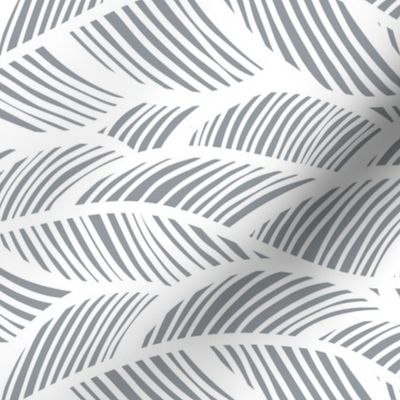 Waves Ocean Nautical Sea Shore Wave, Tropical Leaves Waves - Grey and White