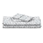 Waves Ocean Nautical Sea Shore Wave, Tropical Leaves Waves - Grey and White