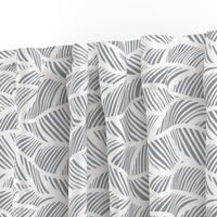 Waves Ocean Nautical Sea Shore Wave, Tropical Leaves Waves - Grey and White