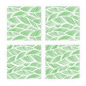 Waves Ocean Nautical Sea Shore Wave, Tropical Leaves Waves - Lime Green and White