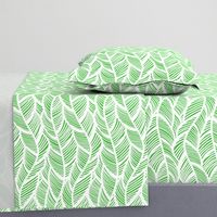 Waves Ocean Nautical Sea Shore Wave, Tropical Leaves Waves - Lime Green and White