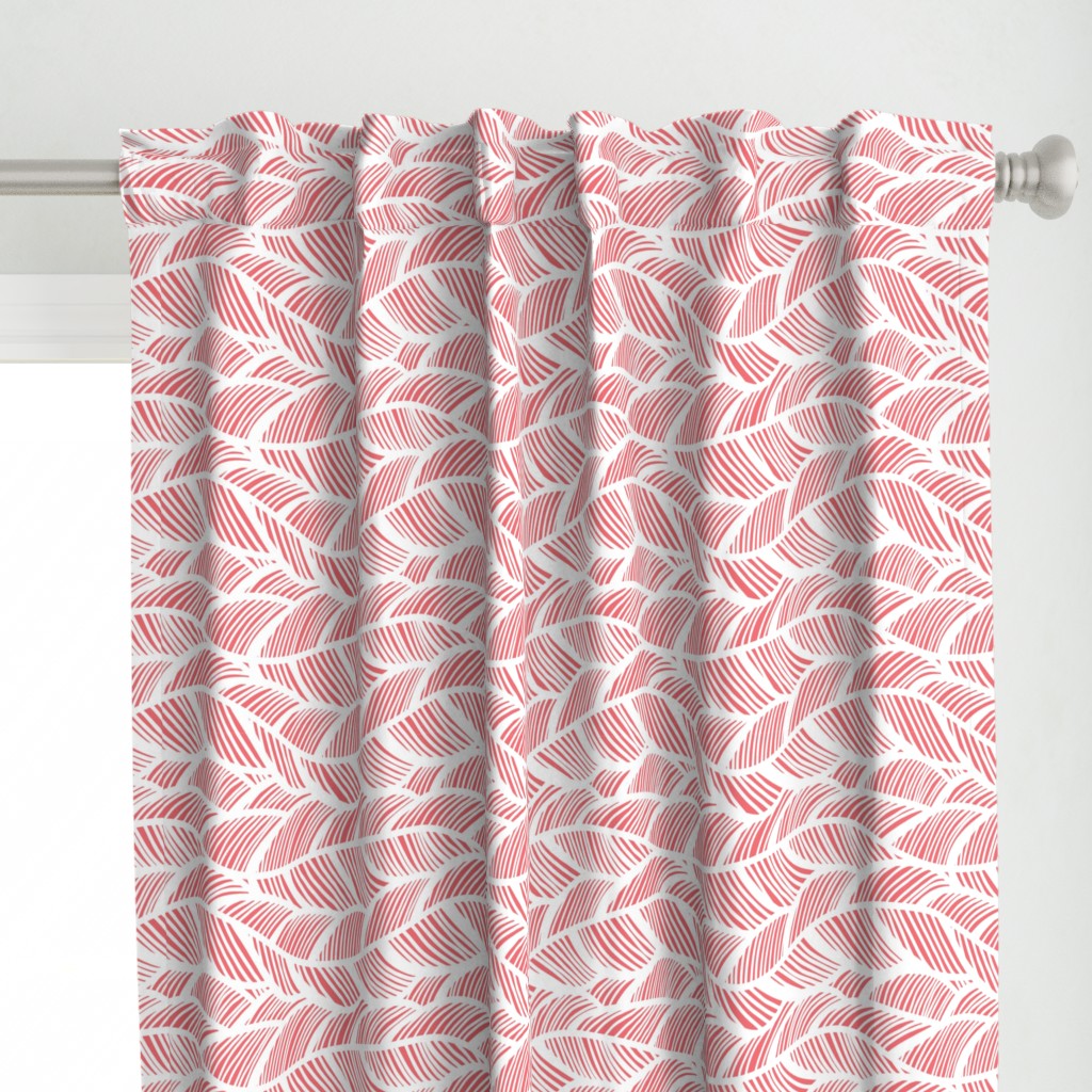 Waves Ocean Nautical Sea Shore Wave, Tropical Leaves Waves - Living Coral and White