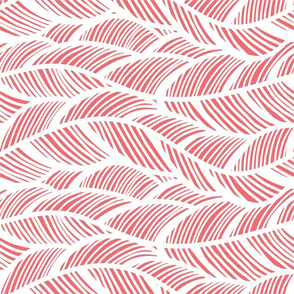 Waves Ocean Nautical Sea Shore Wave, Tropical Leaves Waves - Living Coral and White