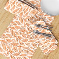 Waves Ocean Nautical Sea Shore Wave, Tropical Leaves Waves - Orange and White