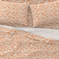 Waves Ocean Nautical Sea Shore Wave, Tropical Leaves Waves - Orange and White