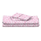 Waves Ocean Nautical Sea Shore Wave, Tropical Leaves Waves - Pink and White