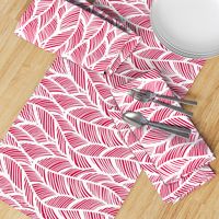 Waves Ocean Nautical Sea Shore Wave, Tropical Leaves Waves - Red and White