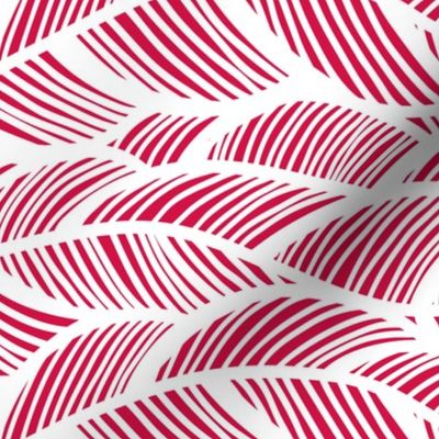 Waves Ocean Nautical Sea Shore Wave, Tropical Leaves Waves - Red and White