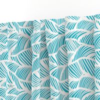 Waves Ocean Nautical Sea Shore Wave, Tropical Leaves Waves - Teal and White