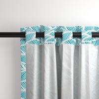 Waves Ocean Nautical Sea Shore Wave, Tropical Leaves Waves - Teal and White