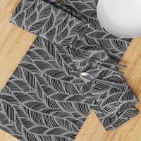 Waves Ocean Nautical Sea Shore Wave, Tropical Leaves Waves - Black