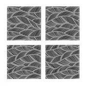 Waves Ocean Nautical Sea Shore Wave, Tropical Leaves Waves - Black