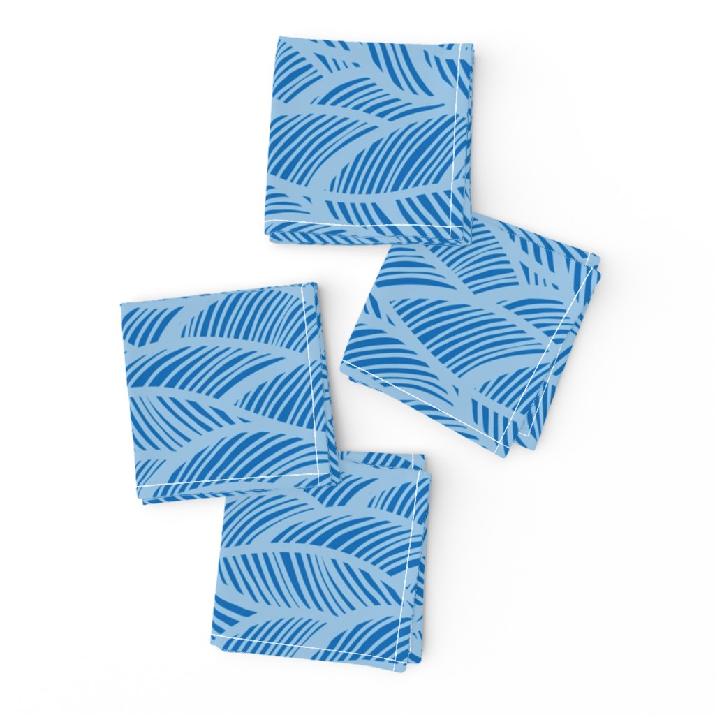 Waves Ocean Nautical Sea Shore Wave, Tropical Leaves Waves - Blue